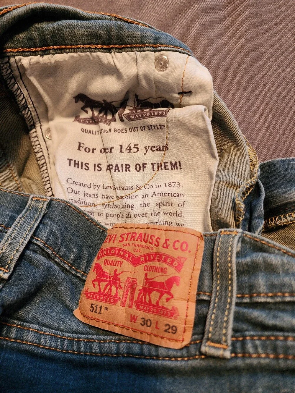 Levi's Blue Jeans 511 Size 30x27